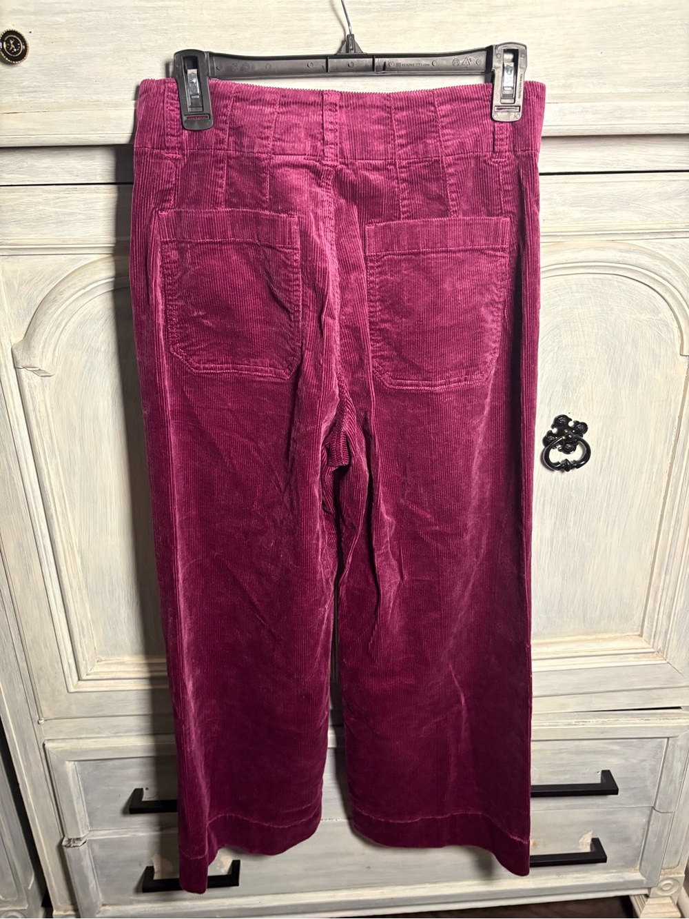 Anthropologie Maeve The Colette Cropped Wide-Leg Corduroy Pants Violet Preppy - Picture 9 of 10